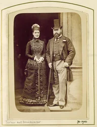 Porträt von König Edward VII (1841-1910) und seiner Frau, Königin Alexandra (1844-1925) (Sepia-Foto)